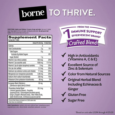 Airborne Elderberry Immune Support Effervescent Tablets, 20 count