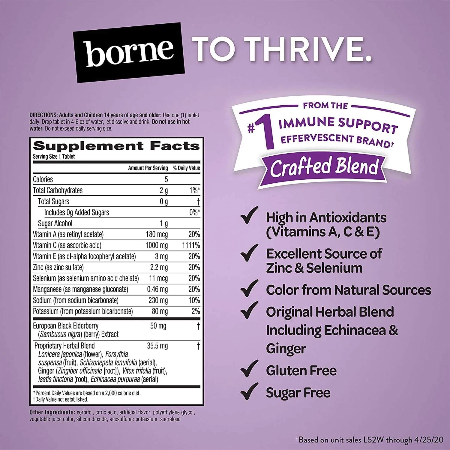 Airborne Elderberry Immune Support Effervescent Tablets, 20 count