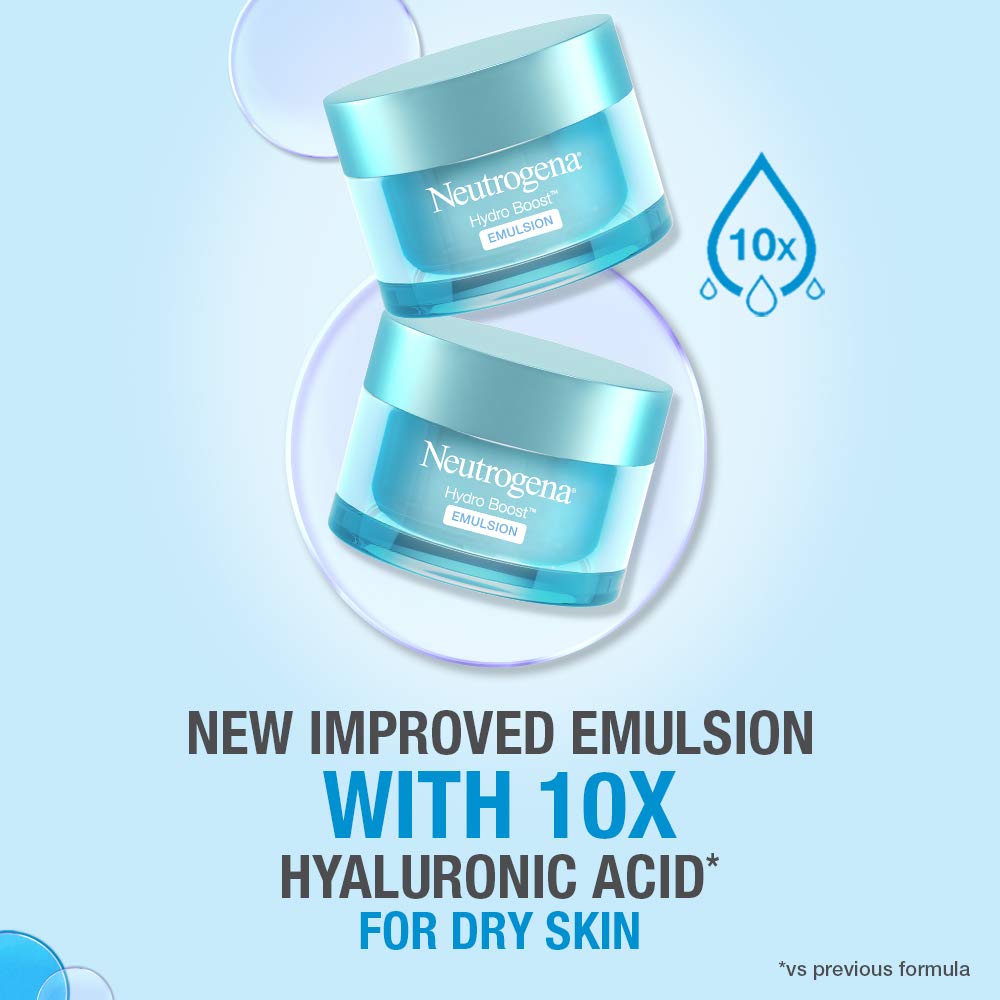 Neutrogena Hydro Boost Emulsion Face Moisturizer With 10X Hyaluronic Acid For Dry Skin - 50 gms