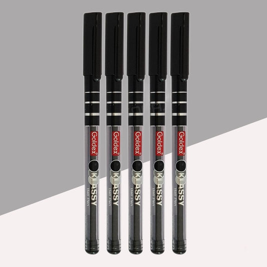 Goldex Klassy Ball Pen  – Black ( Pack of 5 )