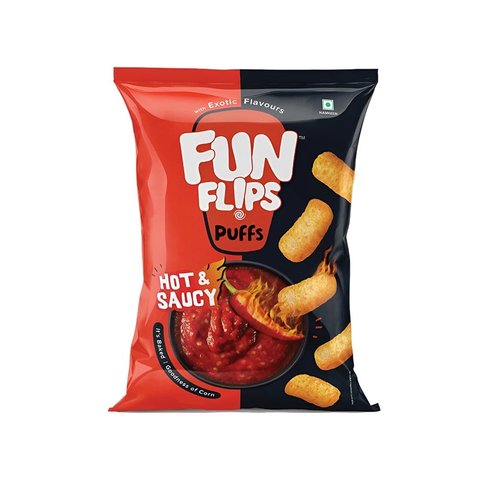 Fun Flips Hot & Saucy Puffs, 75g