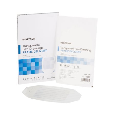 Transparent Film Dressing, 6" x 8" Octagon, Frame Style  -  Each