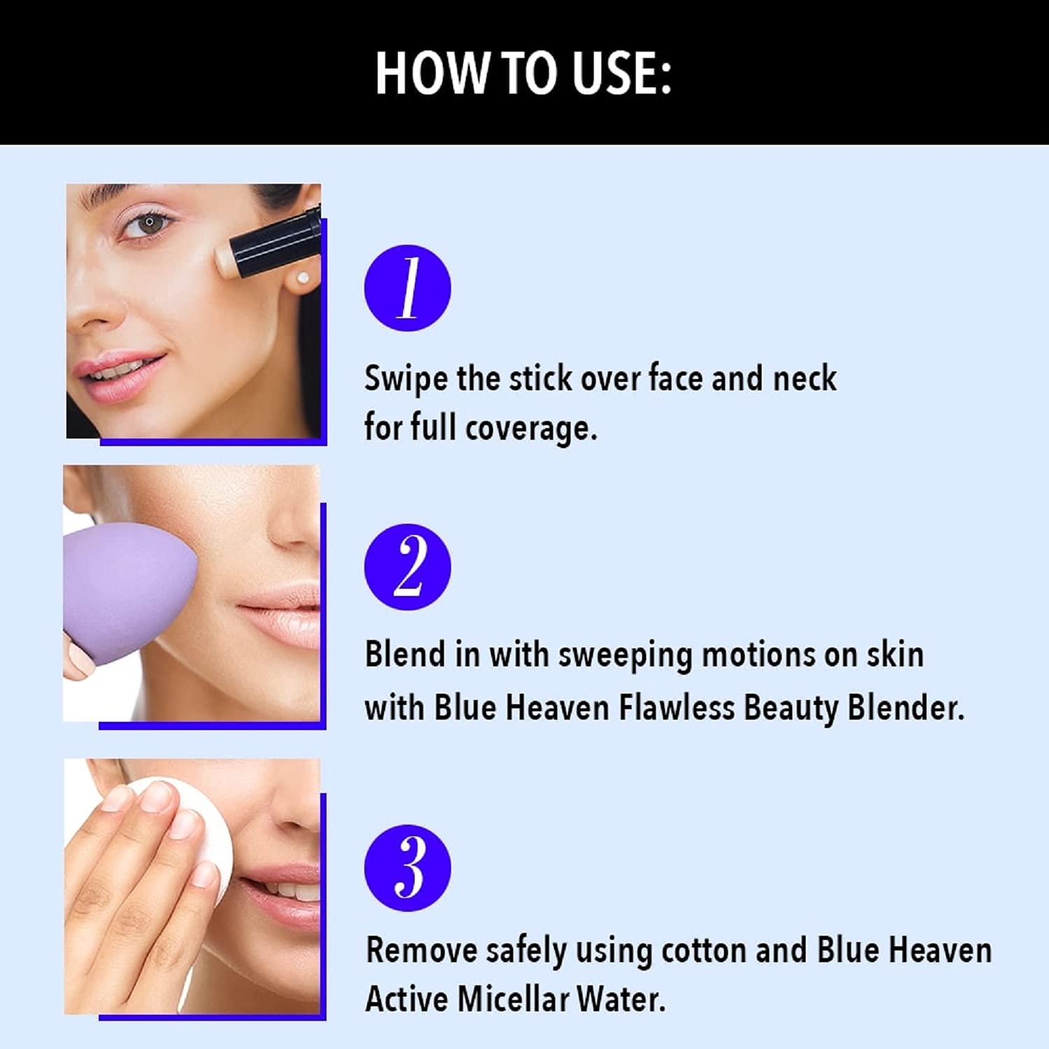 Blue Heaven HD All In One Make Up Stick - Vanilla Very Fair - 10 gms