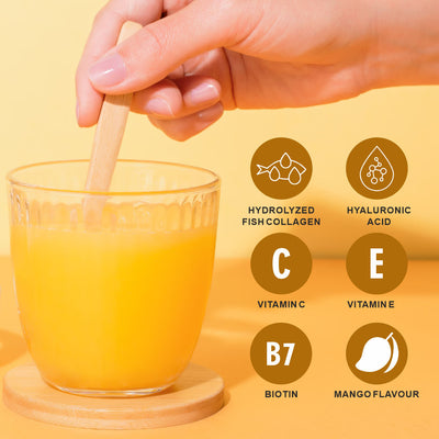 Carbamide Forte Marine Collagen Powder Supplement - for Skin Fish Collagen Powder for Women & Men - 200g Powder - ALPHANSO MANGO Flavour