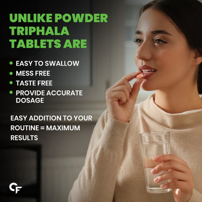 Carbamide Forte Organic Triphala Powder Tablets | 100% Natural 600mg Triphala Churna Powder Organic Tablets support Healthy Digestion, Improve Gut Health & Relieve Constipation | 60 Tablets