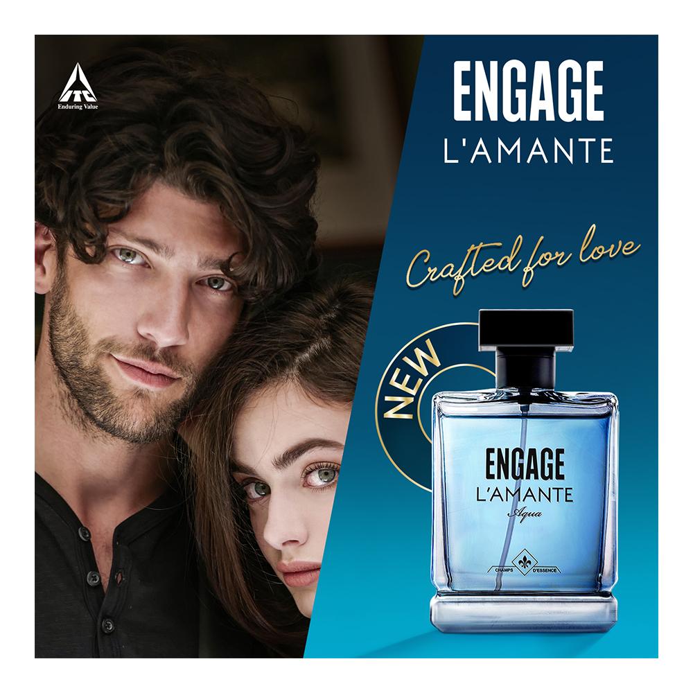 Engage L'amante Aqua Eau De Parfum for Men, Aqua Fragrance Long Lasting (100 ml)