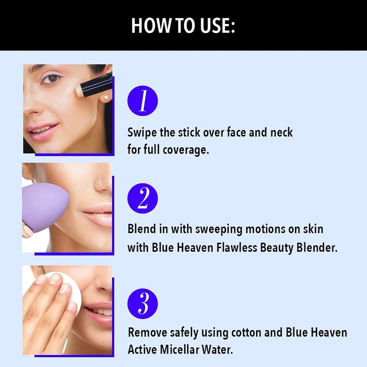 Blue Heaven HD All In One Make Up Stick - Caramel Wheatish - 10 gms