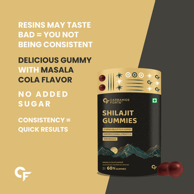 Carbamide Forte Himalayan Shilajeet/Shilajit Gummies | Improves Strength, Stamina And Immunity | Shilajit Original Gold Gummies For Men & | 60 Gummies