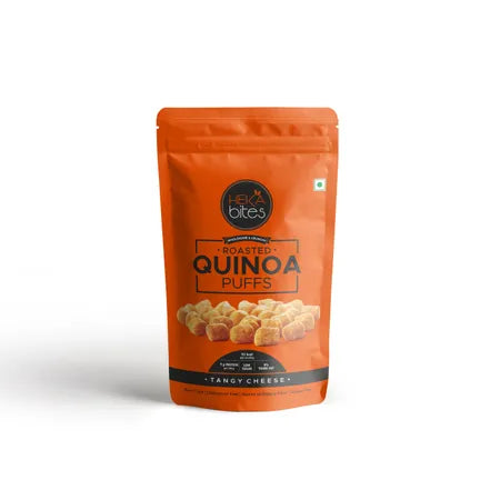 Heka Bites Roasted Quinoa Puffs Tangy Cheese - Low Calorie & Healthy Snacks - 40GM