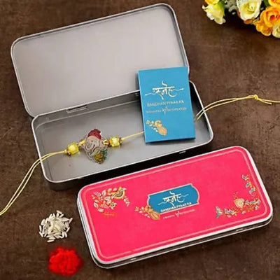 Bal Ganesha Rakhi & Almonds Jar