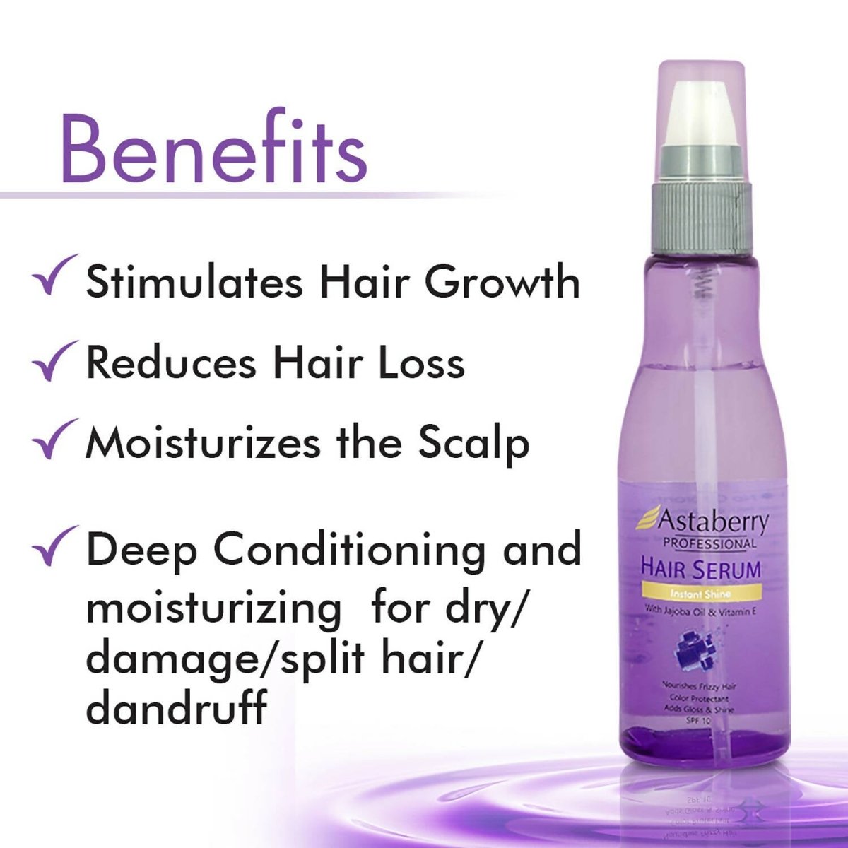 Astaberry Professional Hair Serum with Jojoba Oil & Vitamin E
