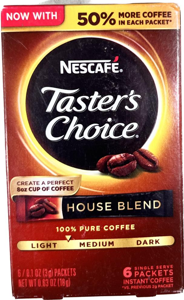 Nescafé, Taster's Choice, Instant Coffee, House Blend 18G