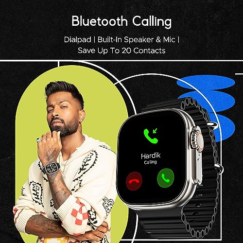 boAt Wave Elevate Smart Watch with 1.96" Display, BT Calling, Functional Crown, AI Voice Assistant, Built-in Game, HR & SPO2 Monitoring and Stress Monitoring, IP67(Active Black)