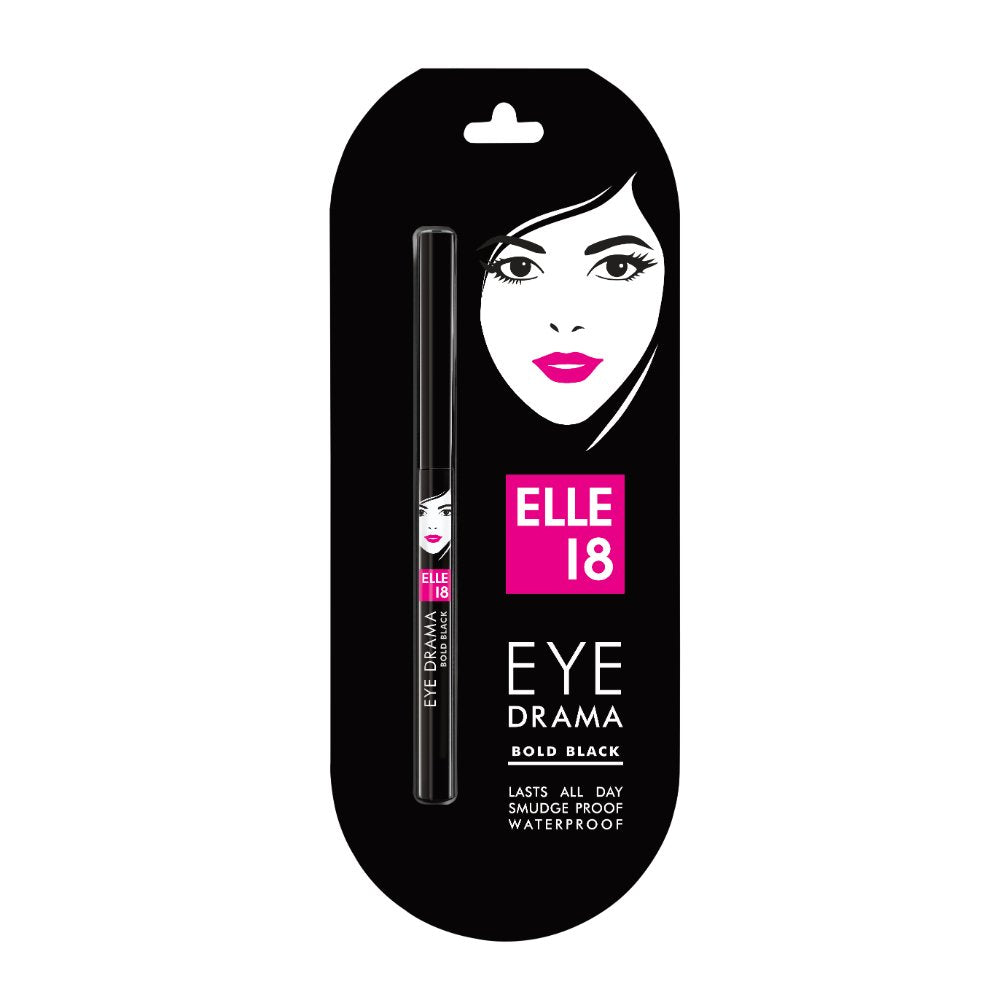 Elle 18 Eye Drama Kajal - Bold Black (0.35 gm) - Combo of 2