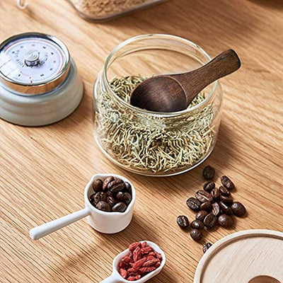 Craftland Wooden Spice/Masal Small Spoon for Tea Coffee Sugar Condimants & Small Containers/Jar (Set of 6 (Brown)),7.7 centimeter
