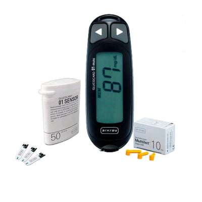 ARKRAY Max 01 Mini Blood Glucose Monitor with 50 Strips | Japanese Technology