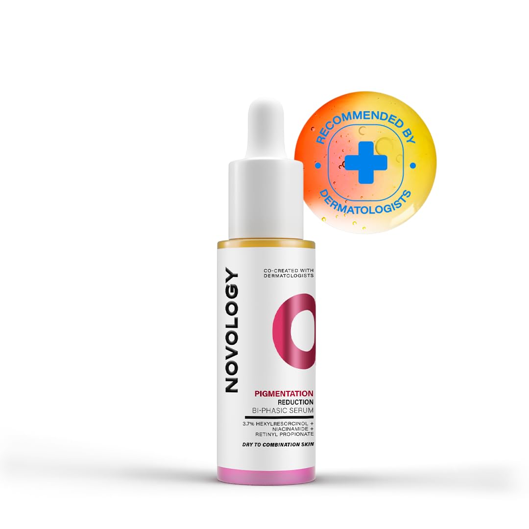 Novology Pigmentation Reduction Serum | Bi-Phasic Face Serum for Dark Spots and Hyperpigmentation | With Niacinamide + Pro-Retinol + Hexylresorcinol