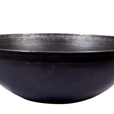 Craftenka Traditional Iron Kadhai Deep Bottom Kadai/Fry Pan/Frying Kadai Handmade Loha Lokhand with Golden Handle 11 INCH / 28 cm