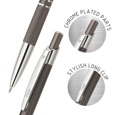 Flair Miami Metal Ball Pen Box Pack, Blue Ink