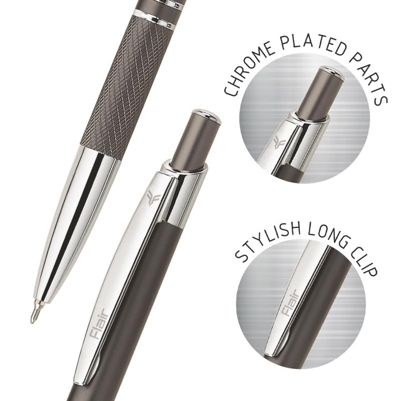 Flair Miami Metal Ball Pen Box Pack, Blue Ink