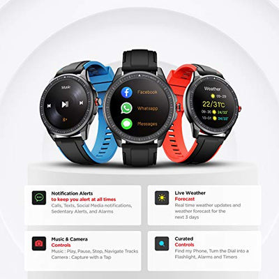 boAt Flash Edition Smart Watch with Activity Tracker, Multiple Sports Modes, 1.3" Screen, 170+ Watch Faces, Sleep Monitor, Gesture, Camera & Music Control, IP68 & 7 Days Battery Life(Galaxy Blue)