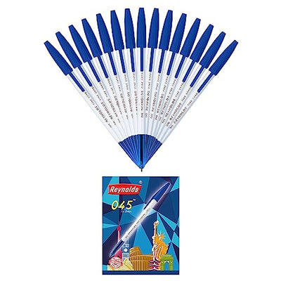 Reynolds 045 0.7mm Ball Pen - Blue Ink, Pack of 15