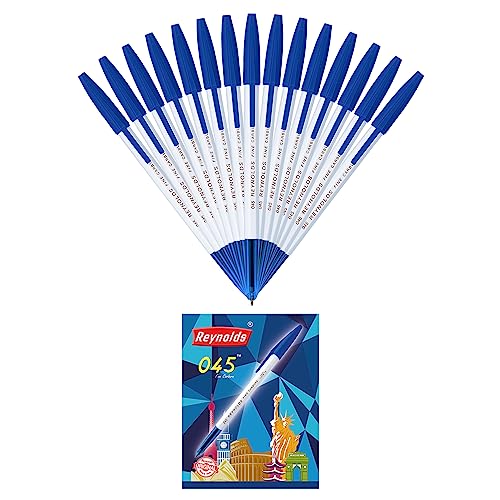 Reynolds 045 0.7mm Ball Pen - Blue Ink, Pack of 15