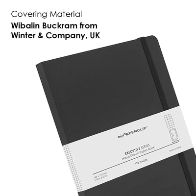 Mypaperclip Executive Series Notebook, A5 (148 X 210Mm, 5.83 X 8.27 In.) Checks, Esx192A5-C Black