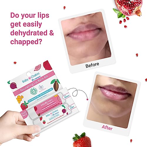 BabyChakra Nourishing Lip Balm Duo Pack for Women's & Babies/Kids, 100% Natural Ingredients, Long Lasting Non Greasy 12 Hours Moisturising, Cruelty Free (2x4.5 gm)