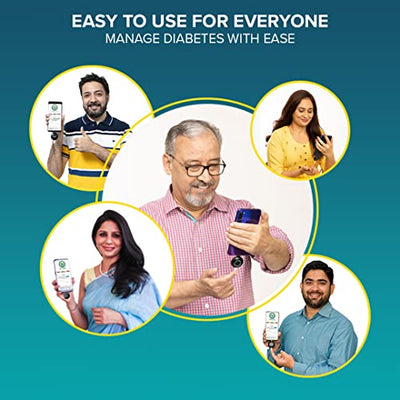 BeatO CURV Smartphone Connected Glucometer Machine | FREE 50 Strips & 50 Lancets (Type-C USB Connector) | Simple & accurate testing of Blood sugar levels at home |Sugar Test Machine | ISO Certified: Made in India