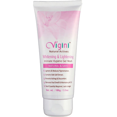 Vigini Feminine Hygiene Intimate Care Lactic Acid Gel Wash 100ml, Aleo Vera Neem oak Gall Tea Tree Extract, Lemon Neem Oil for Women pH Balanced Cream Products Pack of 1