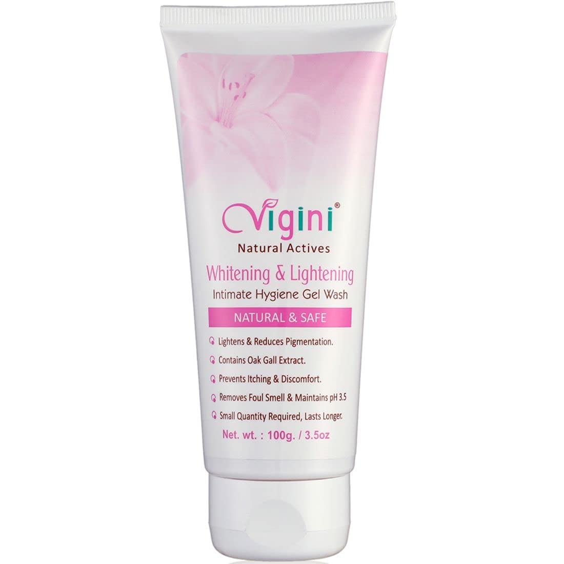 Vigini Feminine Hygiene Intimate Care Lactic Acid Gel Wash 100ml, Aleo Vera Neem oak Gall Tea Tree Extract, Lemon Neem Oil for Women pH Balanced Cream Products Pack of 1
