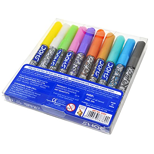 Doms Metallist Series Metallic Brush Pen -10 Assorted Shades