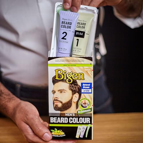 Bigen Men's Beard Color Natural Brown (B104) 20gm+20gm=40gm