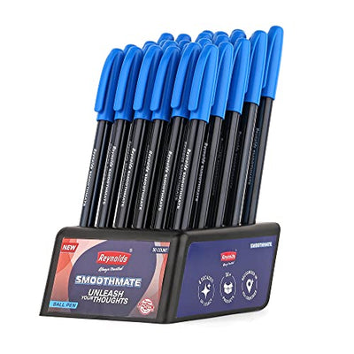 Reynolds Smoothmate 0.7mm Ball Pen - Blue Ink, Pack of 30