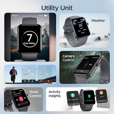 boAt Xtend Plus Smart Watch with 1.78" AMOLED Display, Coins, Advanced BT Calling, 100+ Sports Mode, Always On Display, HR & SP02 Monitoring & Stress Monitoring(Gunmetal Grey)
