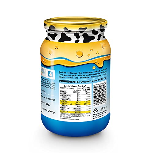 Akshayakalpa Organic Cow Ghee – Pure organic ghee, traditionally-churned, chemical-free, granular ghee, nutritious by nature (490 ml)