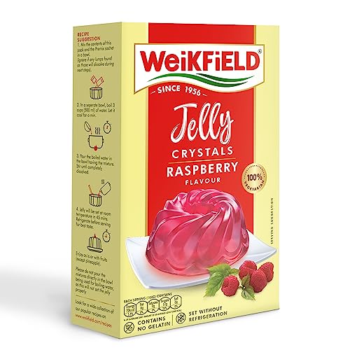 Weikfield Jelly Crystals | Raspberry Flavour| 90g Carton