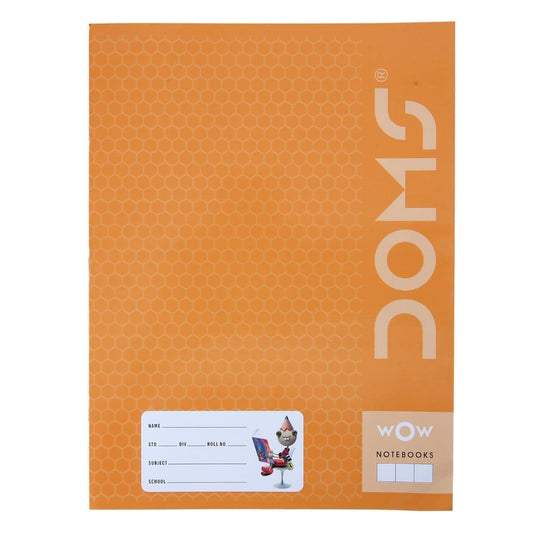 Doms Brown Cover Notebook | Medium Square 12mm | 57GSM | 172 Pages | 18 x 24 cm | Pack of 6