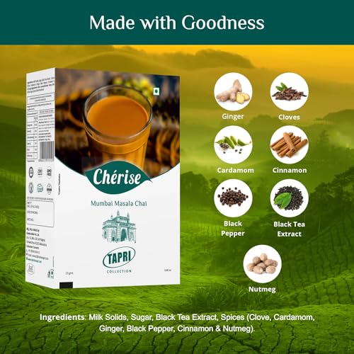 Cherise Tapri Premium Mumbai Masala Chai, Instant Tea Premix (23 g x 7 Sachets)