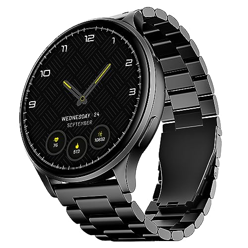 boAt Lunar Orb Smart Watch with 1.45" AMOLED Display, BT Calling, DIY Watch Face Studio, Coins, Crest App Health Ecosystem, Live Cricket&Football Scores, IP67(Steel Black)