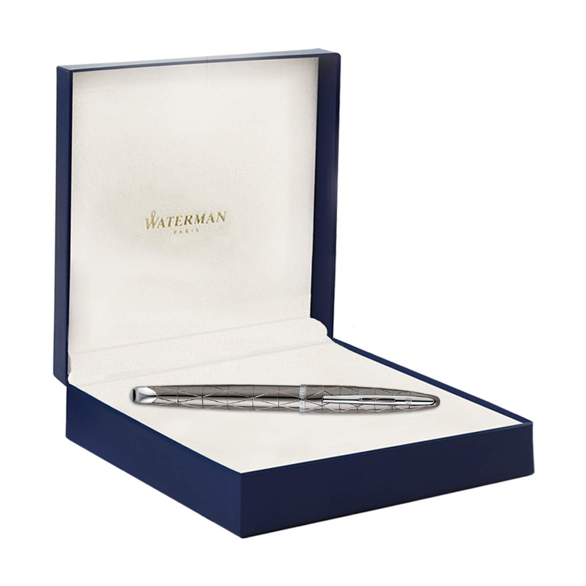 Waterman Carene Essential Silver Trim Fountain Pen, Medium Nib