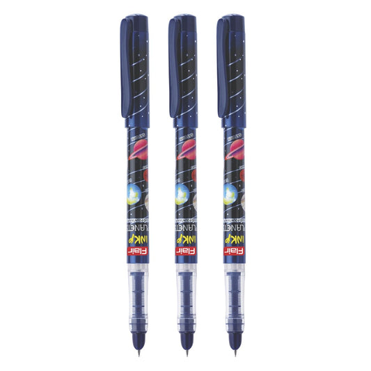 FLAIR Inky Series Planets Liquid Ink Fountain Pen Blister Pack ,  Blue Ink