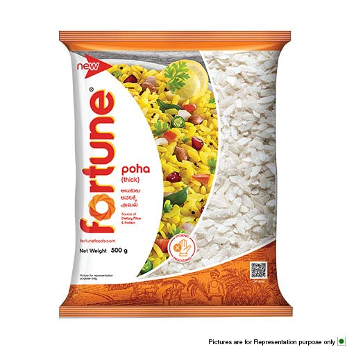 FORTUNE Thick Poha, Source of Fibre and Protein, 500g