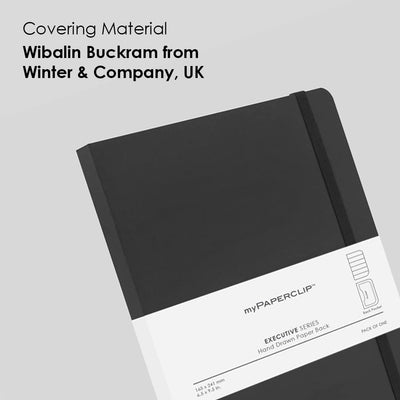Mypaperclip Executive Series Notebook, Large (165 X 241 Mm, 6.5 X 9.5 In.) Ruled, Esx192L-R Black