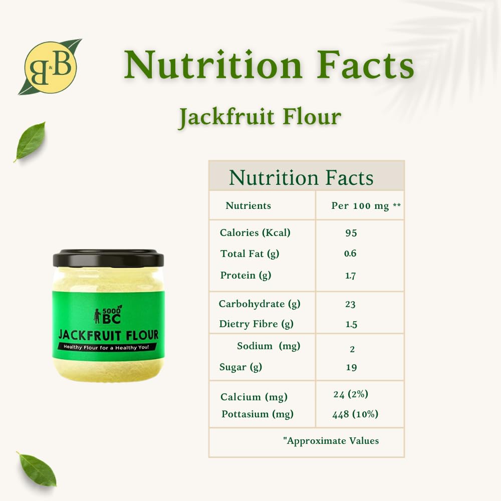 B&B Organics Jackfruit Flour (500g)/ Certified Organic/Gluten Free Flour/Additives Free