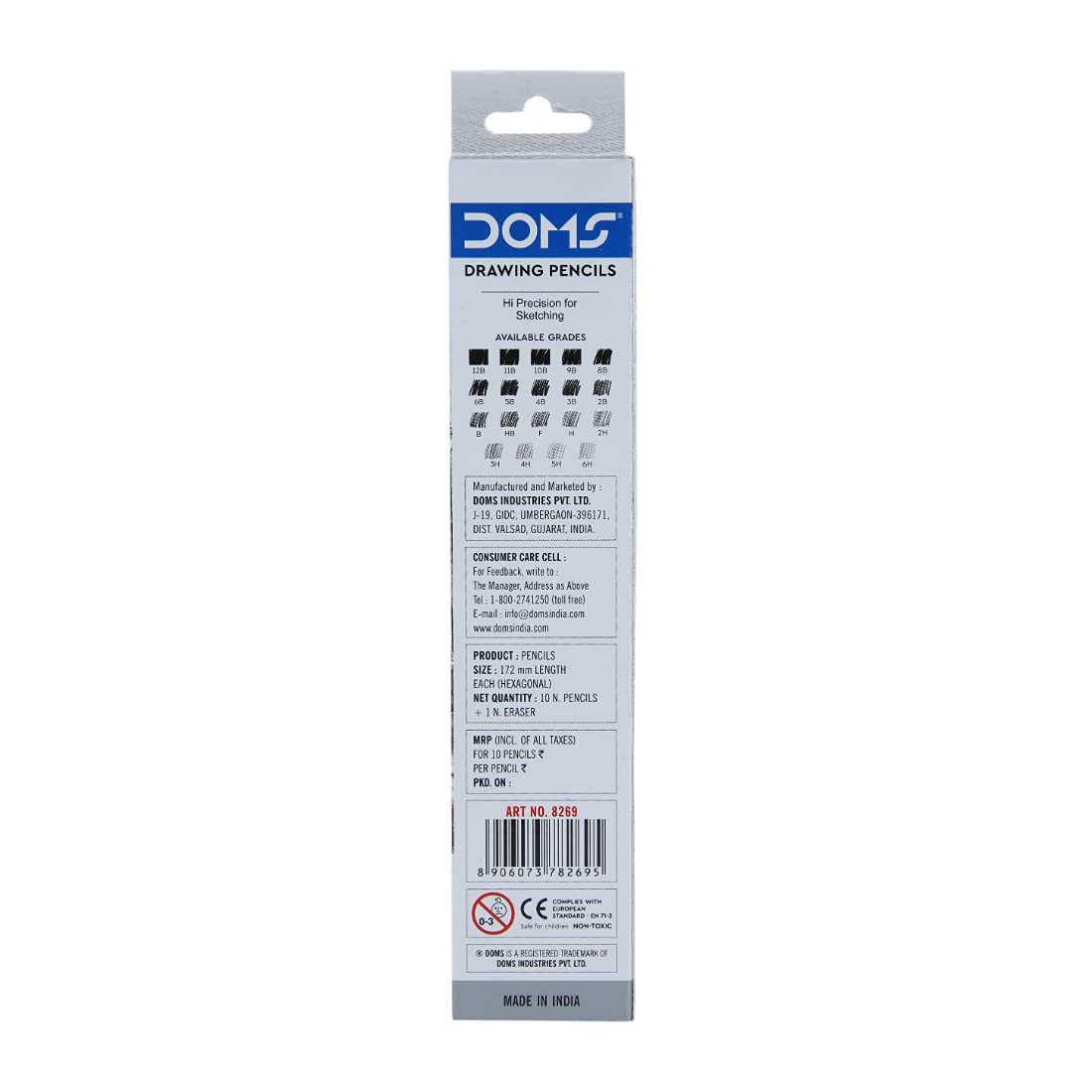 Doms Drawing & Sketching 4H Graphite Pencil (Pack of 10 x 8 Set) (DM8269P8)