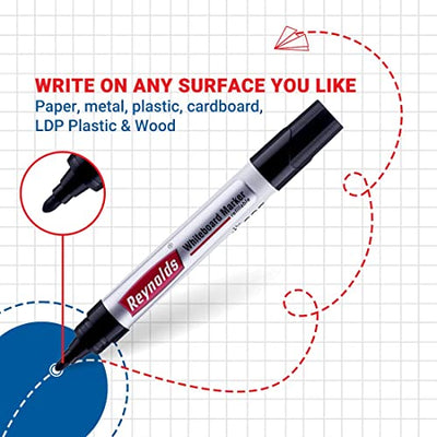 Reynolds  Whiteboard Marker - Black Ink, Pack of 5