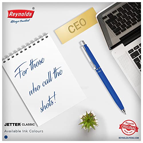 Reynolds Jetter 0.7mm Ball Pen - Blue Ink, Pack of 10