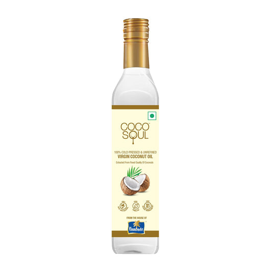 Coco Soul Cold Pressed Unrefined Virgin Coconut Oil | 60% MCT | Multipurpose Usage | Daily Cooking| Keto Friendly | Naturally Cholesterol Free | A1 grade real coconut | From Makers of Parachute 250 ml